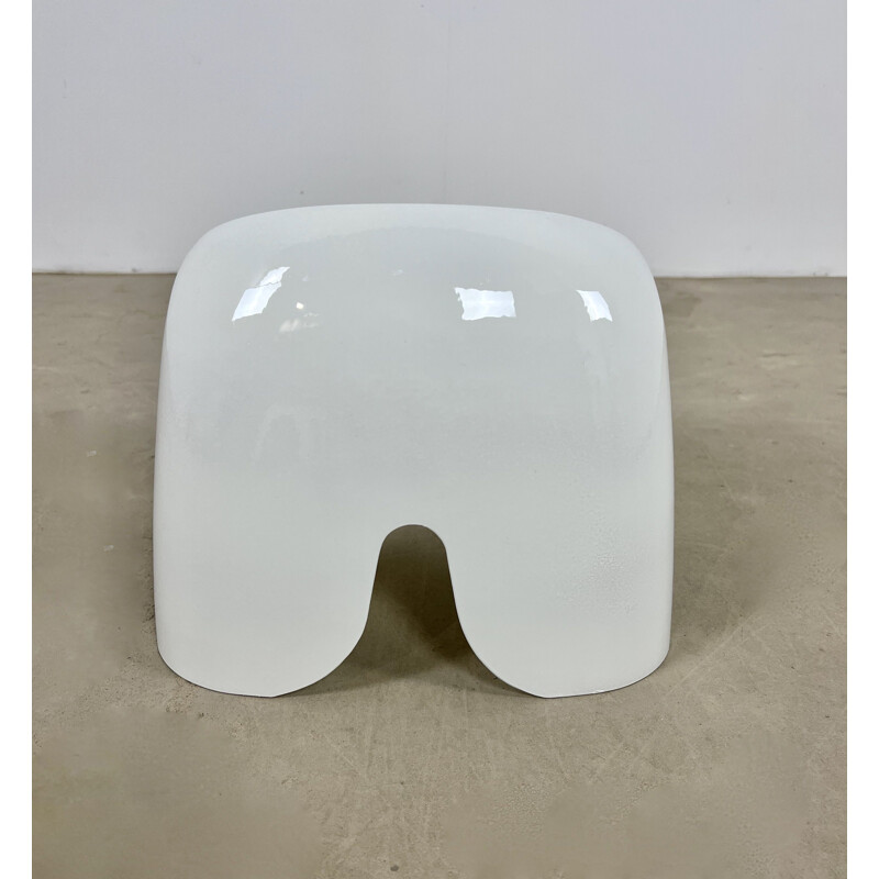 Tabouret vintage Efebino en plastique blanc par Stacy Dukes pour Artemide, 1966