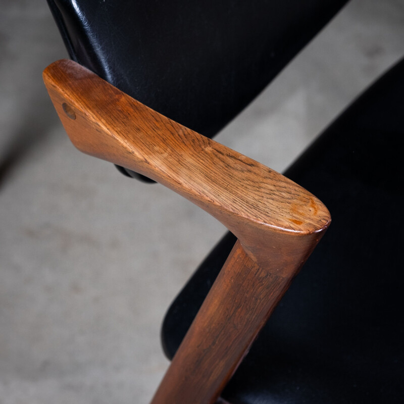 Set of 4 vintage rosewood armchairs by Kai Kristiansen for Schou Andersen, Denmark 1960