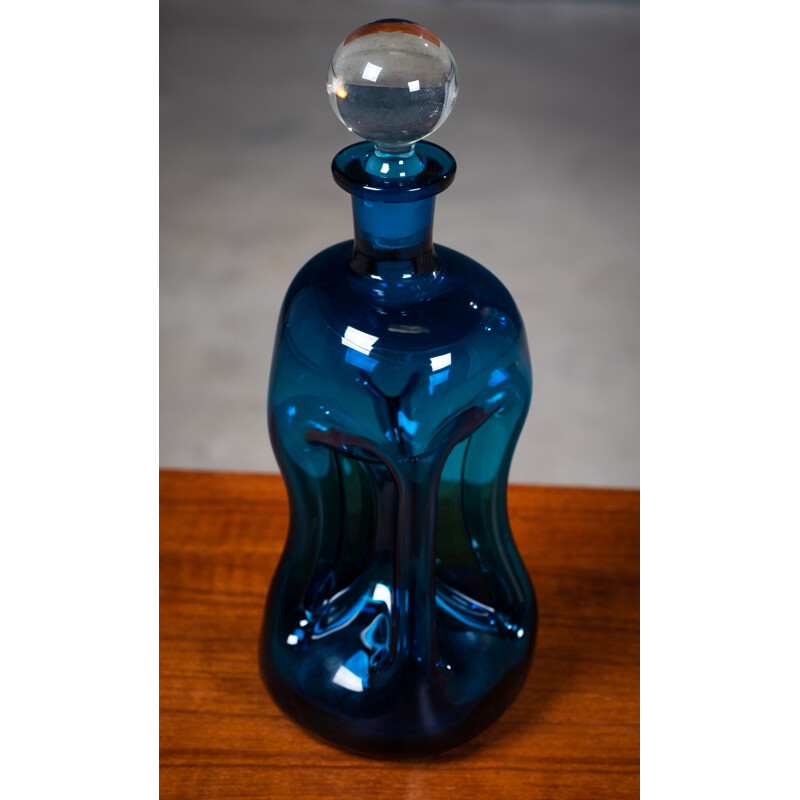 Carafe Kluk Kluk vintage par Jacob E. Bang pour Holmegaard, 1950