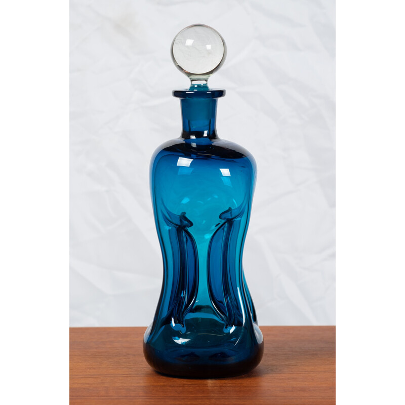 Mid-century Kluk Kluk decanter by Jacob E. Bang for Holmegaard, 1950s