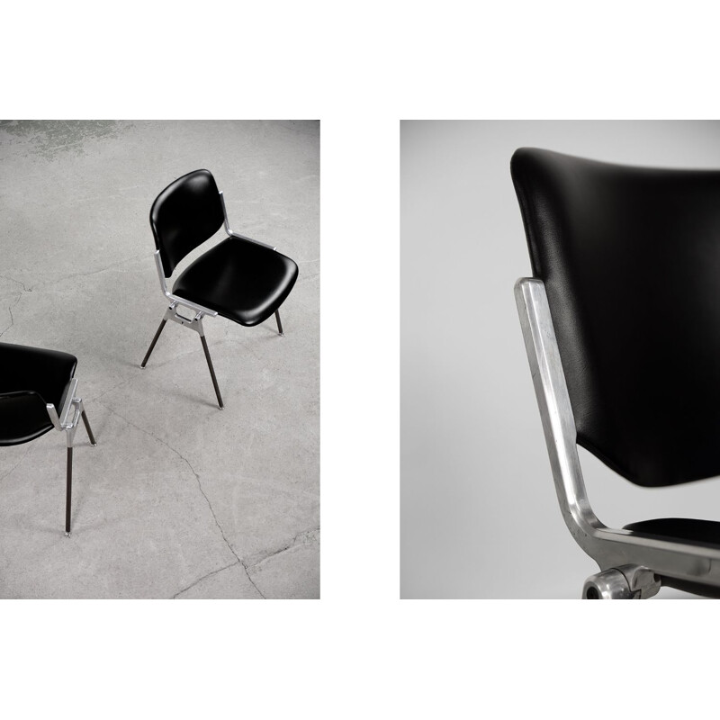 Paire de chaises vintage latérales "Dsc 106" de Giancarlo Piretti pour Castelli, 1960