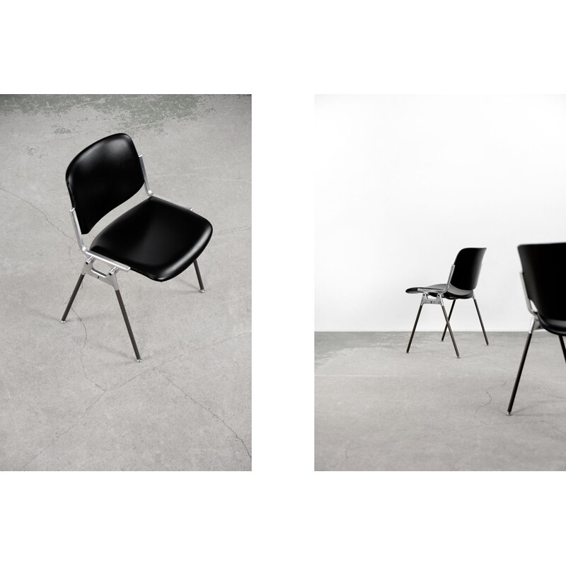 Pair of vintage side chairs "Dsc 106" by Giancarlo Piretti for Castelli, 1960