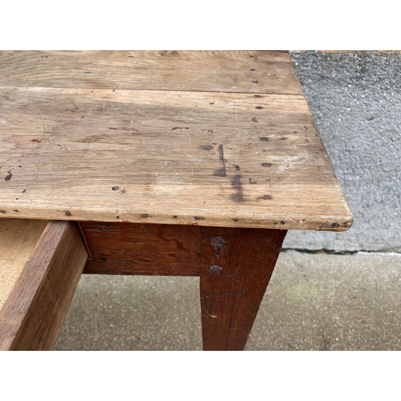 Vintage solid wood desk with 1 drawer