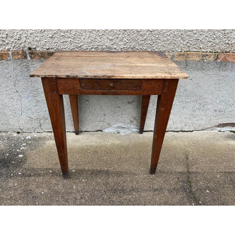 Vintage solid wood desk with 1 drawer