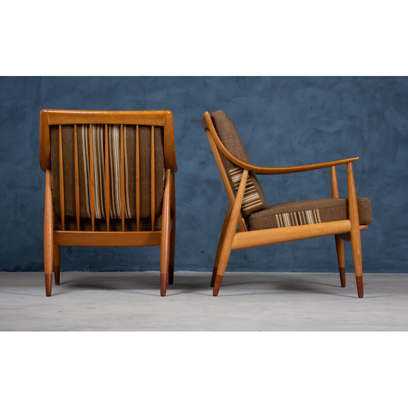 Pair of vintage teak armchairs by Peter Hvidt & Orla Mølgaard-Nielsen, Denmark 1950