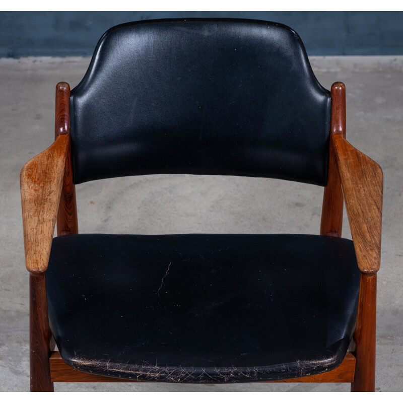 Vintage rozenhouten fauteuil van Arne Vodder, Denemarken 1960