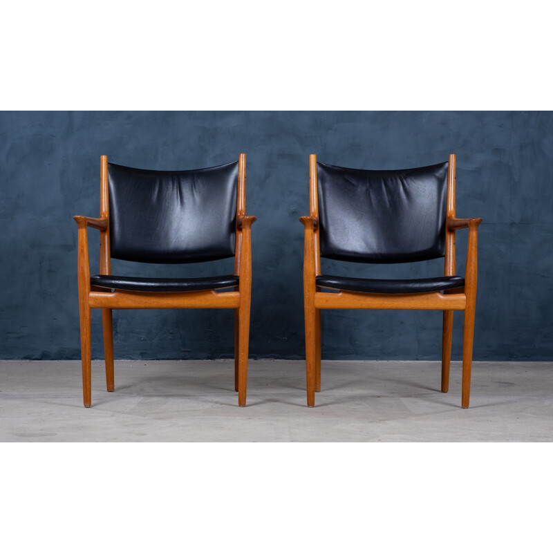 Pair of vintage teak armchairs "JH-513" by Hans J. Wegner for Johannes Hansen