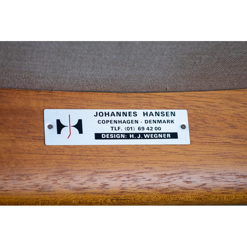 Paar vintage teakhouten fauteuils "JH-513" van Hans J. Wegner voor Johannes Hansen