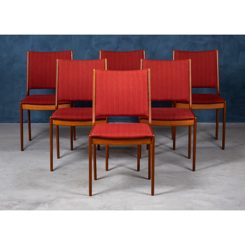 Set of 6 vintage teak chairs by Johannes Andersen for Uldum Møbelfabrik, Denmark 1960s