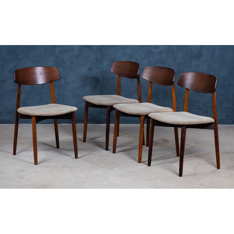 Ensemble de 4 chaises vintage en palissandre par Harry Østergaard pour Randers Møbelfabrik, 1960