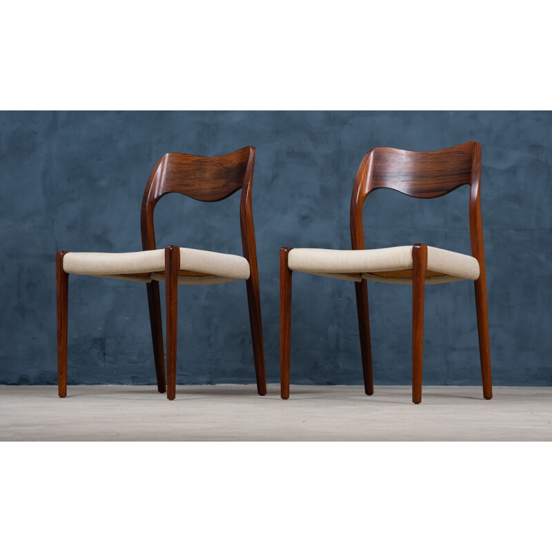 Pair of vintage rosewood chairs by Niels Otto Møller for J.L. Møllers, 1950s