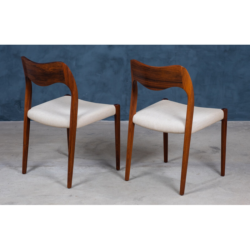 Pair of vintage rosewood chairs by Niels Otto Møller for J.L. Møllers, 1950s