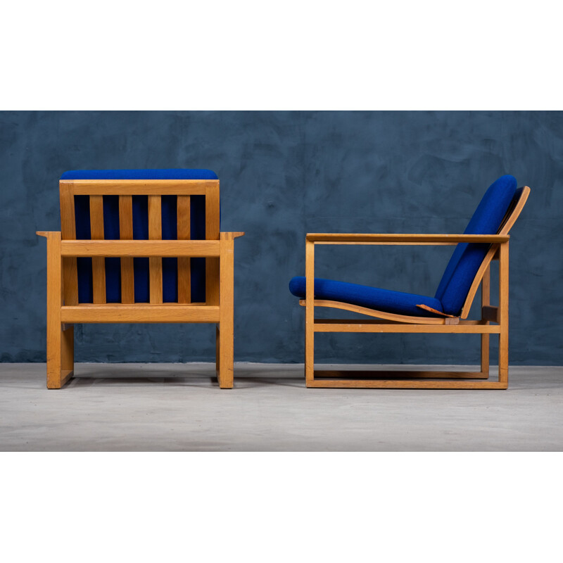 Pair of vintage oak armchairs "2256" by Børge Mogensen for Fredericia, 1970