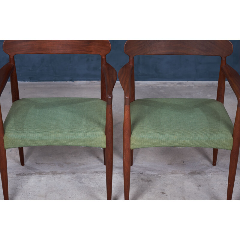 Paire de fauteuils vintage en teck par Johannes Andersen pour Uldum Møbelfabrik, 1960