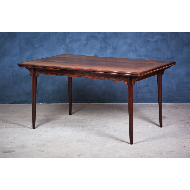 Vintage rosewood extendable dining table by Gunni Omann for Omann Jun Mobelfabrik, 1960s