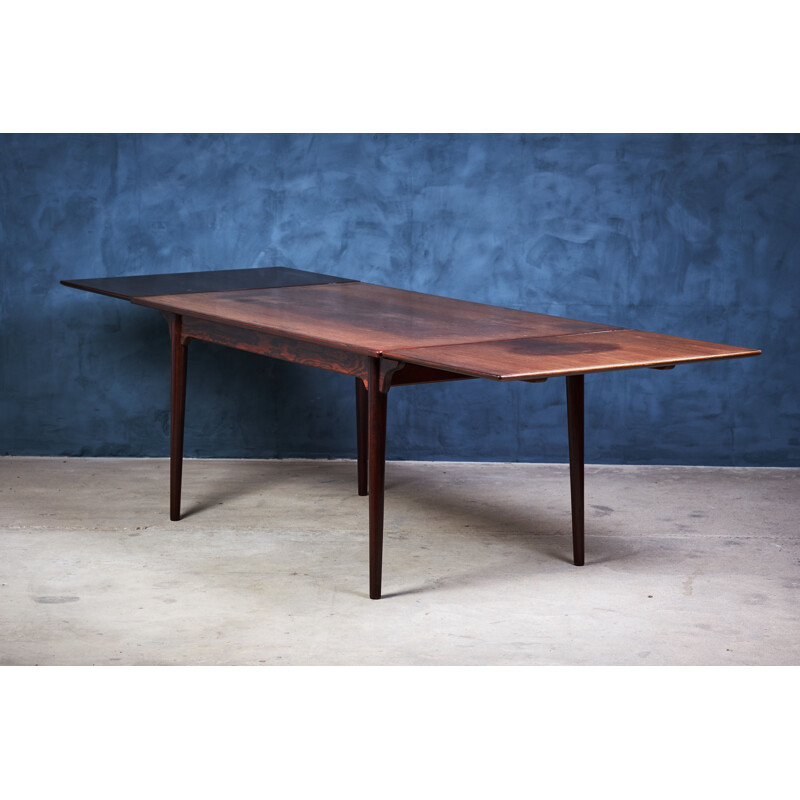 Vintage rosewood extendable dining table by Gunni Omann for Omann Jun Mobelfabrik, 1960s