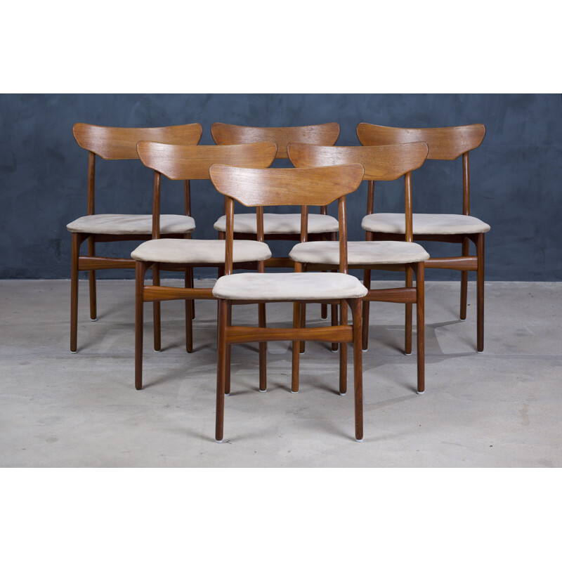 Set of 6 vintage Danish teak dining chairs by Schiønning & Ellegaard for Randers Møbelfabrik, 1960s