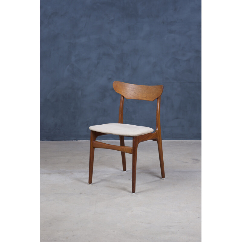Set van 6 vintage teakhouten Deense stoelen van Schiønning