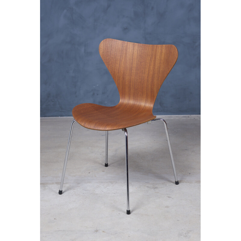 Dänischer Vintage-Stuhl aus Teak-Sperrholz Modell 3107 von Arne Jacobsen für Fritz Hansen, 1950