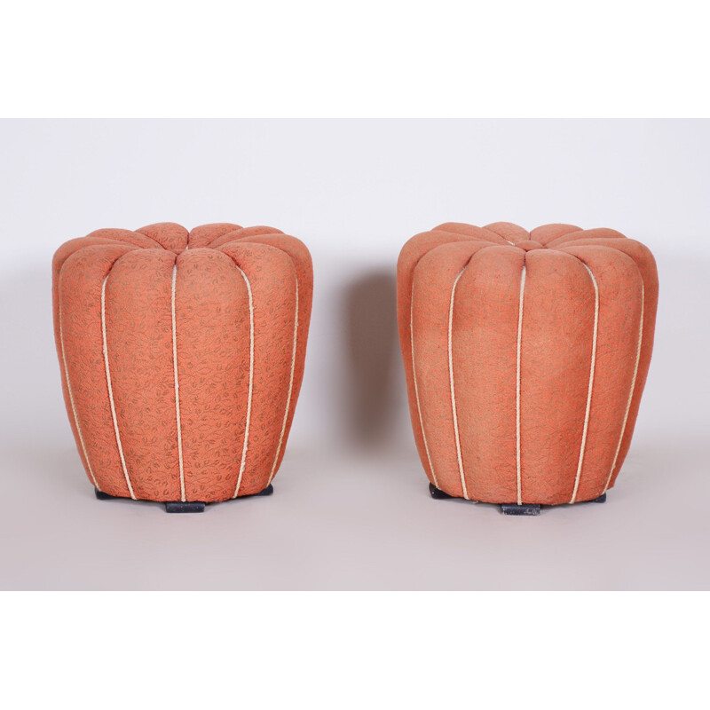 Paire de poufs vintage de Jindrich Halabala pour Up Zavody, 1930