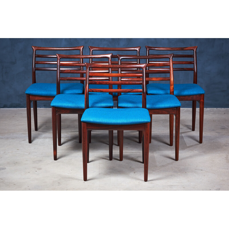 Set of 6 vintage Danish rosewood dining chairs by Erling Torvits for Sorø Stolefabrik, 1960s