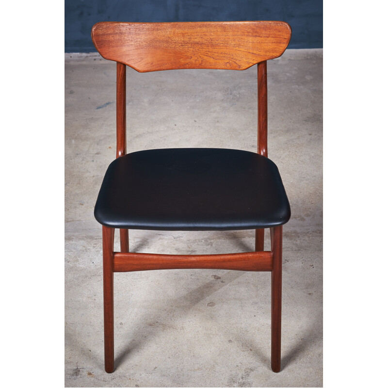 Set van 4 vintage teakhouten Deense stoelen van Schiønning