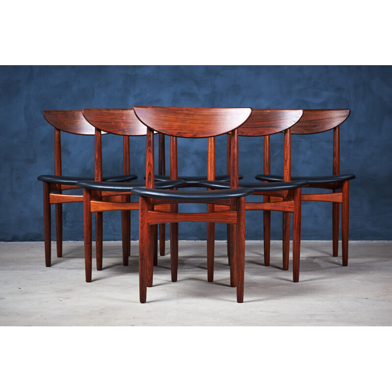 Set of 6 mid-century Danish rosewood dining chairs by Kurt Østervig for Kp Møbler