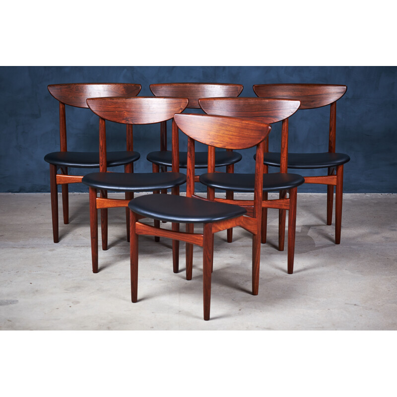Set of 6 mid-century Danish rosewood dining chairs by Kurt Østervig for Kp Møbler