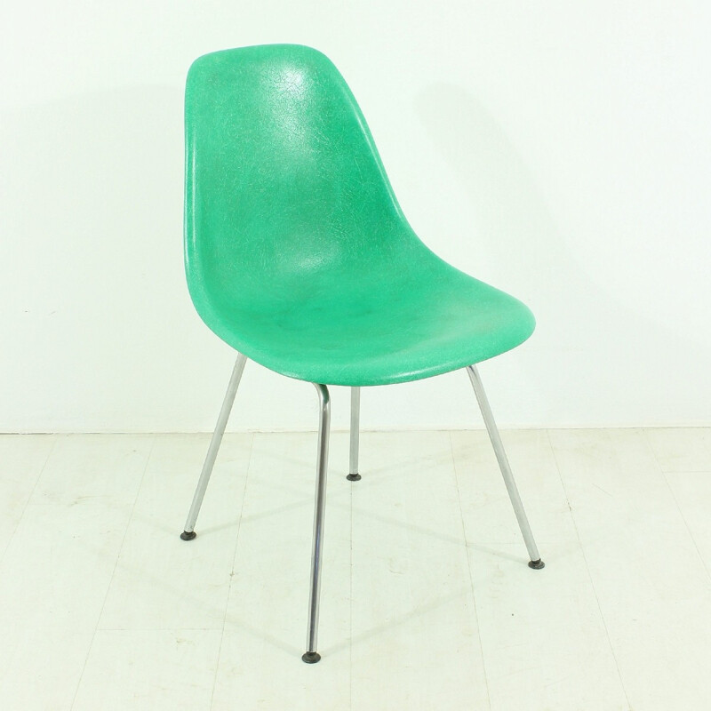 Chaise Herman Miller en fibre de verre vert, Charles & Ray EAMES - 1960