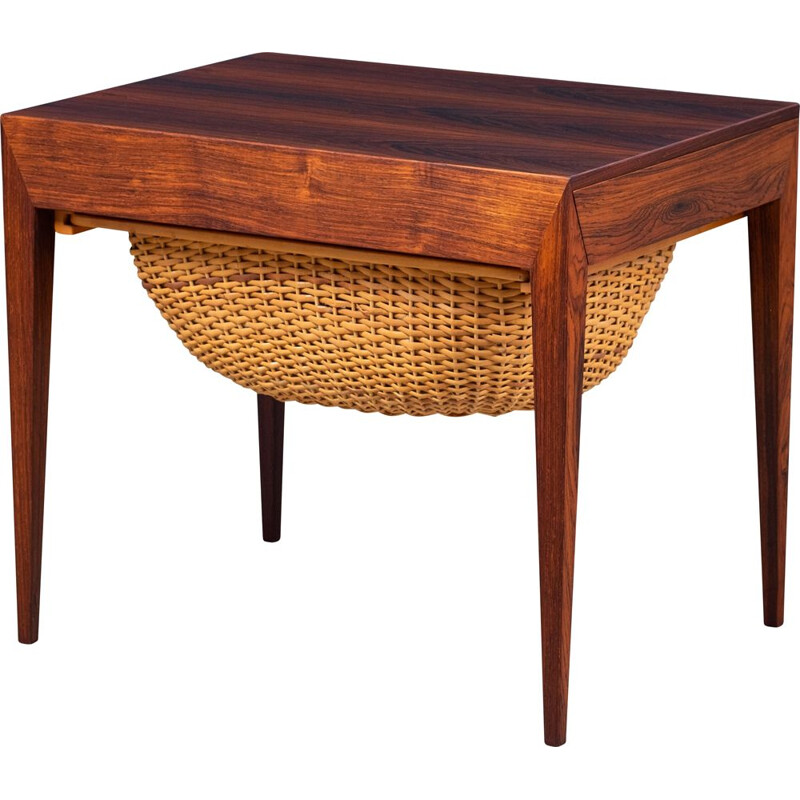 Vintage rosewood sewing table by Severin Hansen for Haslev Furniture