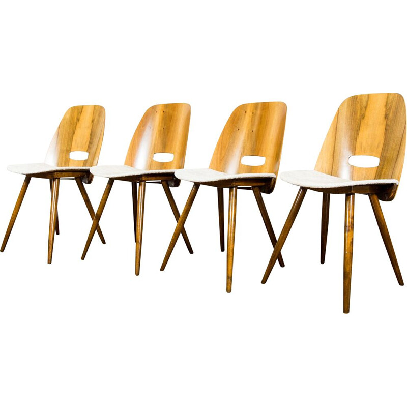 Set of 4 vintage chairs by Frantisek Jirák for Tatra Nabytok, Czechoslovakia 1960s