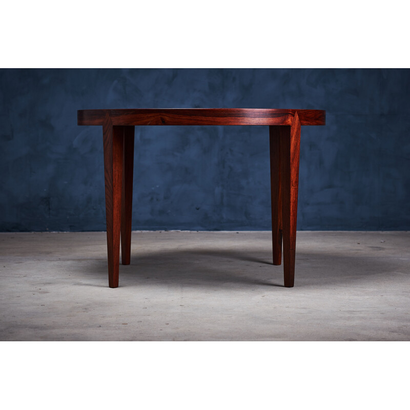 Mesa de café Vintage round rosewood de Severin Hansen para Haslev Møbelsnedkeri, Dinamarca 1950