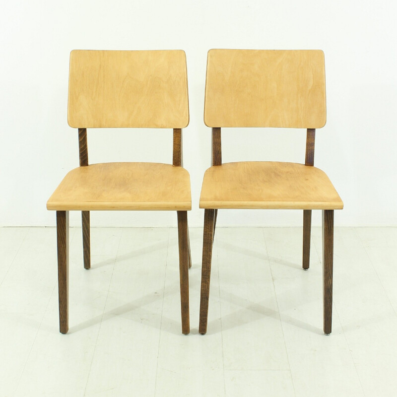 Paire de chaises Horgen Glarus en hêtre contreplaqué - 1960