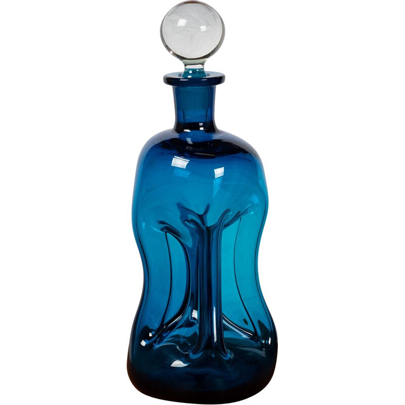 Carafe Kluk Kluk vintage par Jacob E. Bang pour Holmegaard, 1950