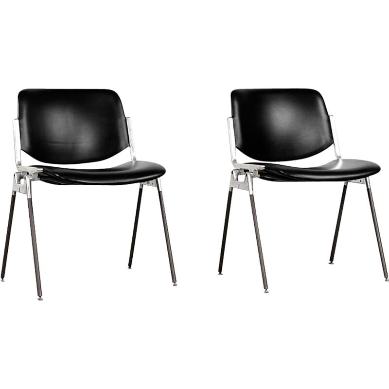 Paire de chaises vintage latérales "Dsc 106" de Giancarlo Piretti pour Castelli, 1960