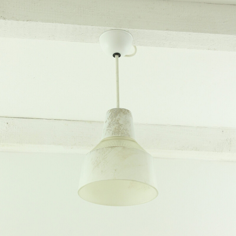 Industrial hanging lamp in glass - 1930s