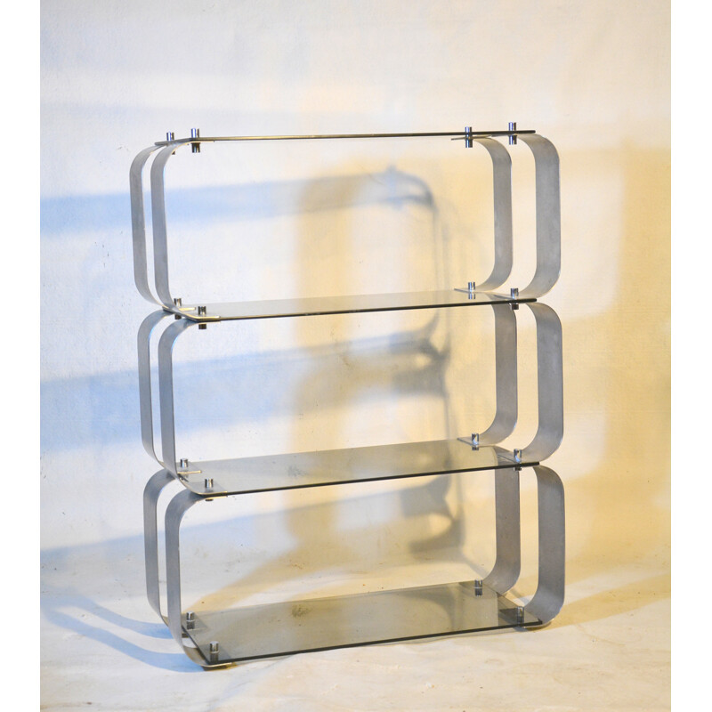 Metal and glass shelves - 1970s