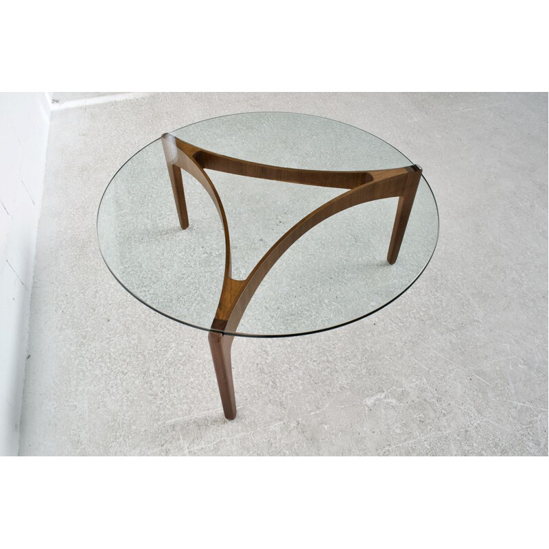 Vintage teak and glass coffee table by Sven Ellekaer for Christian Linneberg, 1960