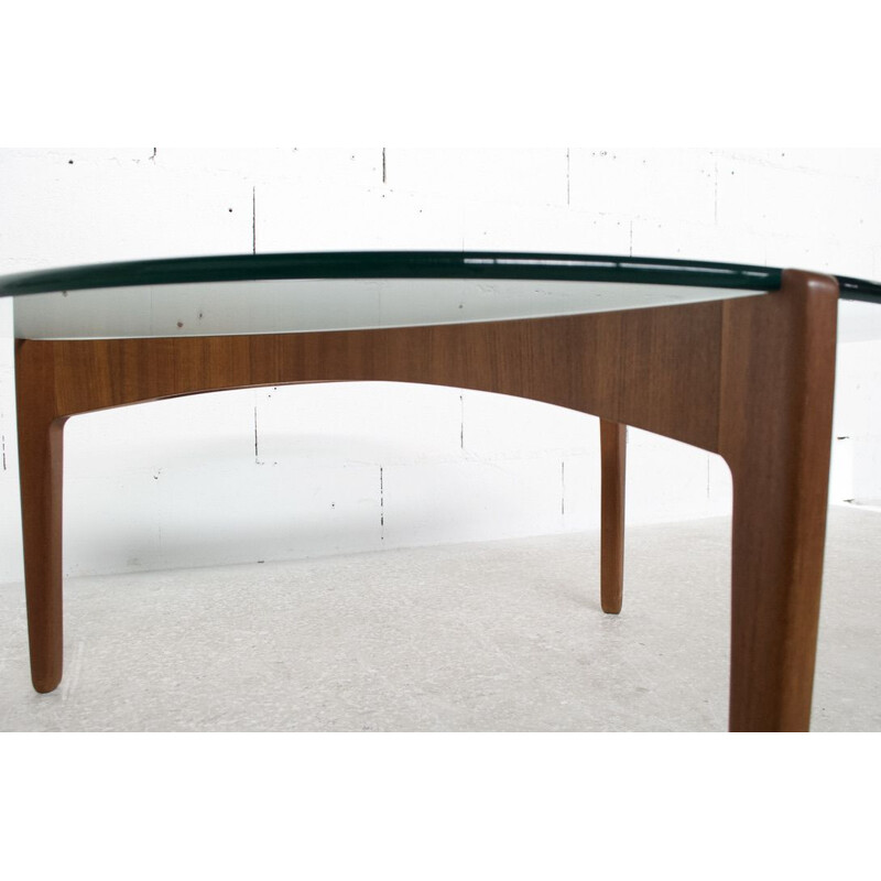 Vintage teak and glass coffee table by Sven Ellekaer for Christian Linneberg, 1960