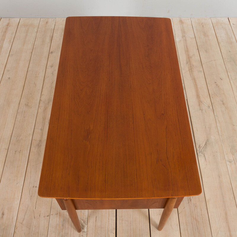 Vintage teak desk with 6 drawers by Kai Kristiansen