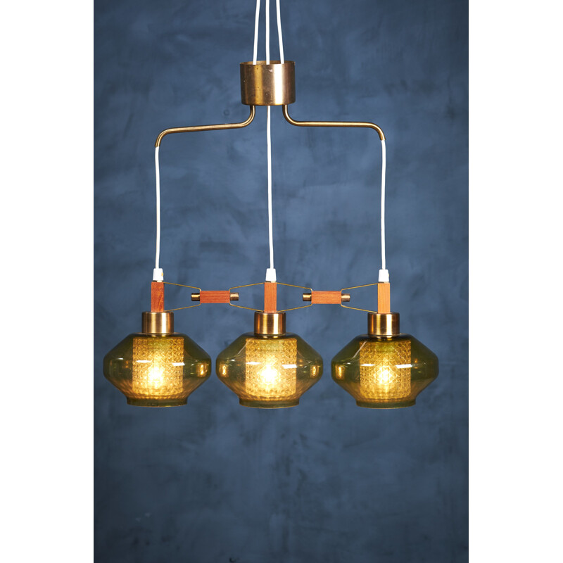 Vintage glazen hanglamp van Carl Fagerlund, 1961