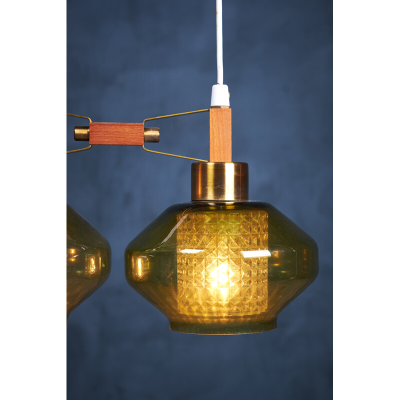 Vintage glass pendant lamp by Carl Fagerlund, 1961s
