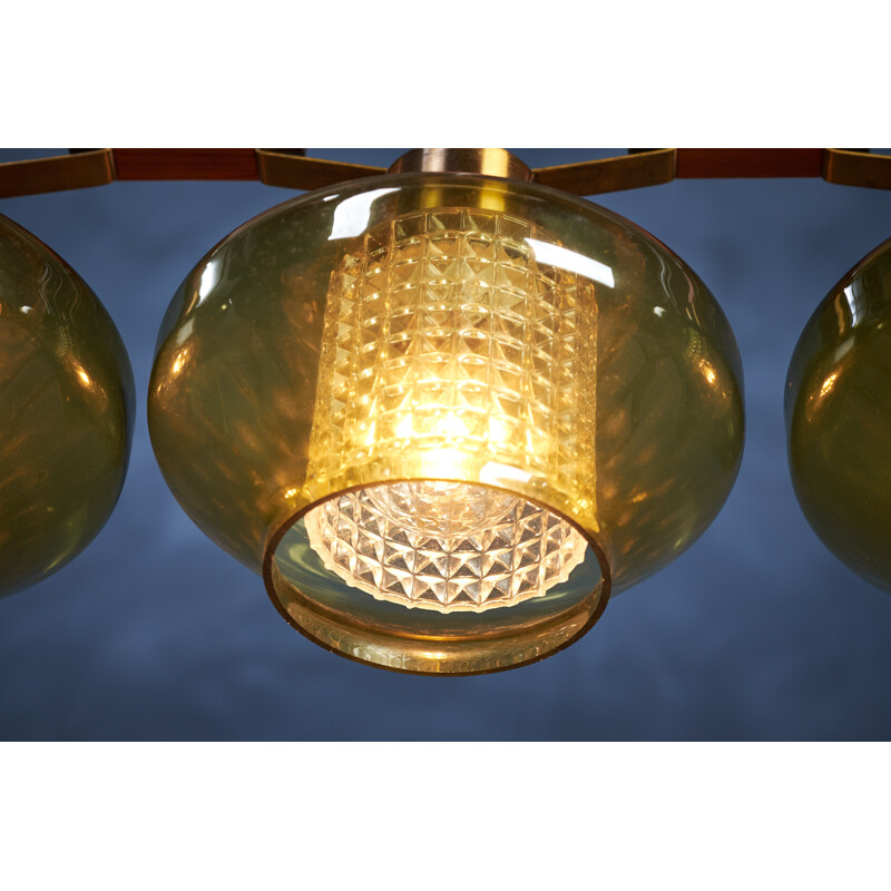 Vintage glass pendant lamp by Carl Fagerlund, 1961s