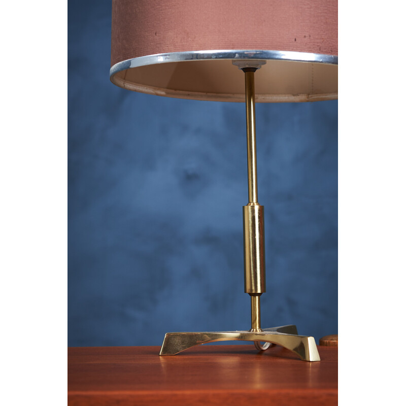 Vintage brass table lamp by Jo Hammerborg for Fog and Mørup, Denmark 1960