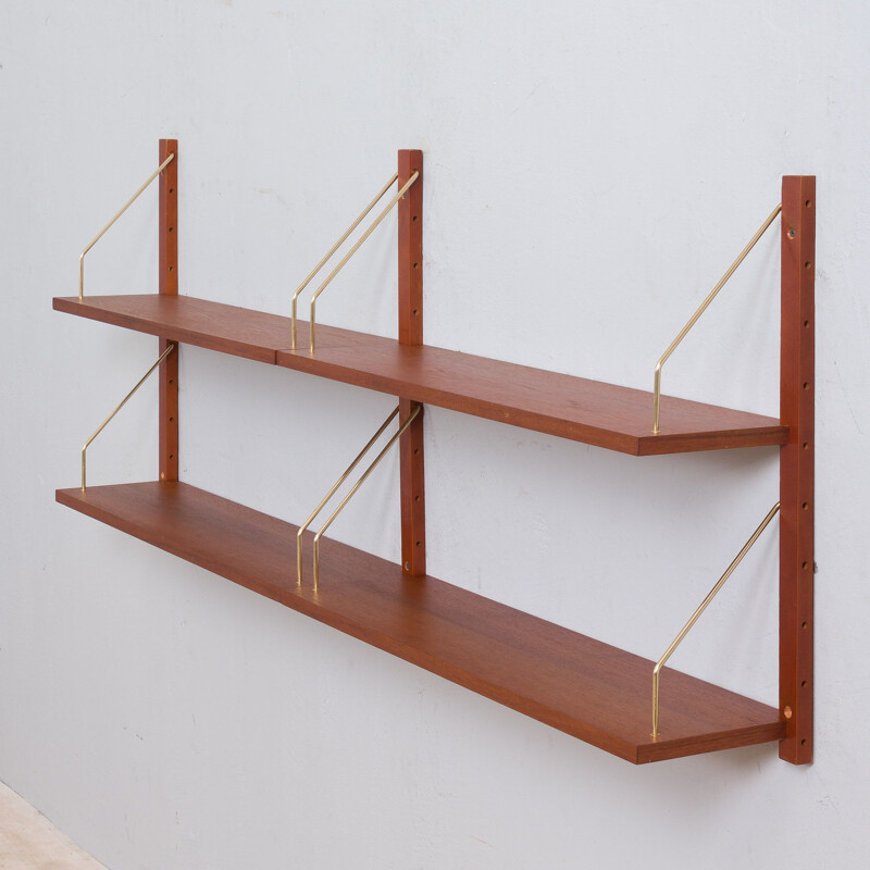 Vintage Cadovius teak wall unit by Preben Sorensen, 1960s