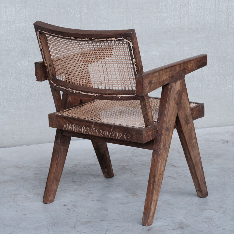 Vintage Pj-Si-S8-B teak armchair by Pierre Jeanneret, India 1955s