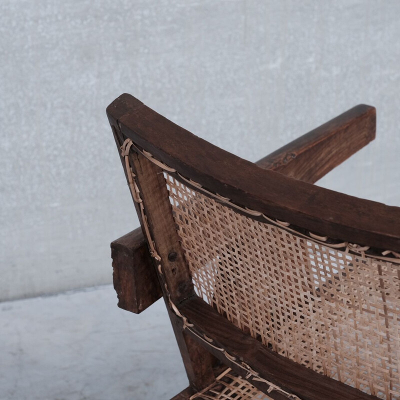 Vintage Pj-Si-S8-B teak armchair by Pierre Jeanneret, India 1955s