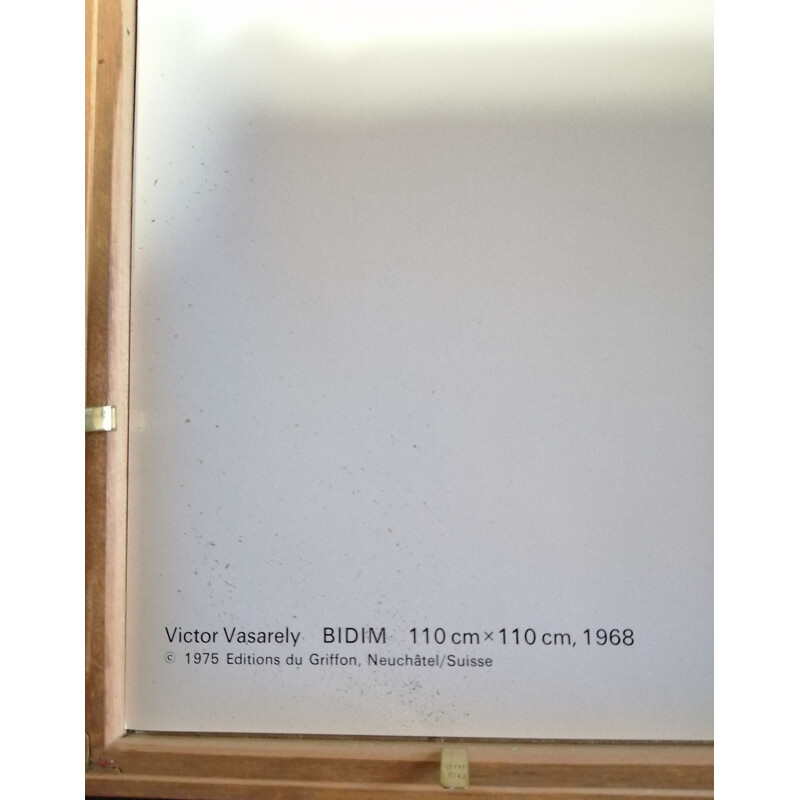 Vintage framed silkscreen by Victor Vasarely, 1975s