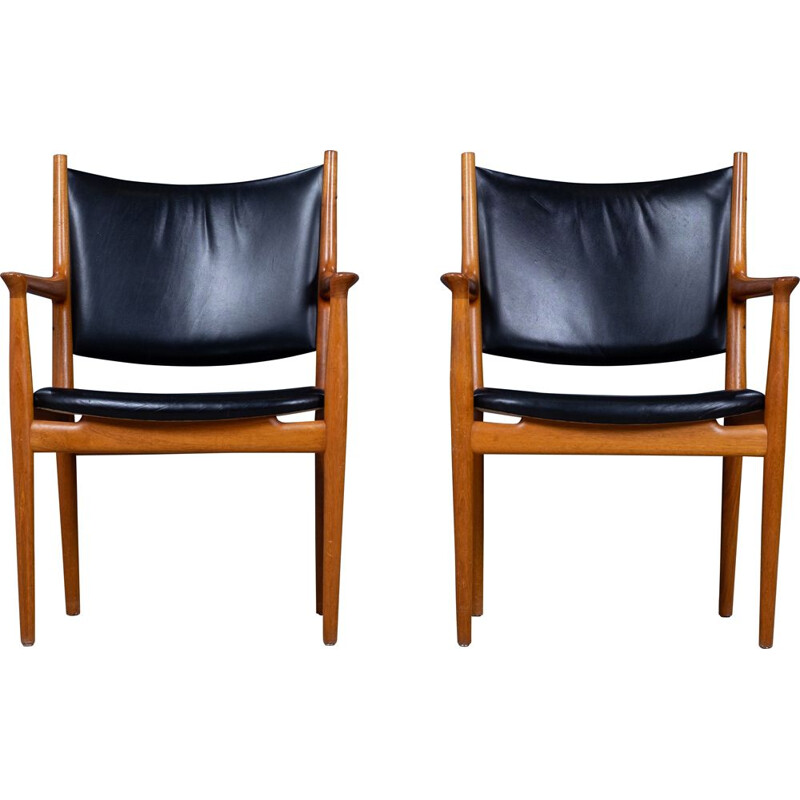 Pareja de sillones vintage de teca "JH-513" de Hans J. Wegner para Johannes Hansen