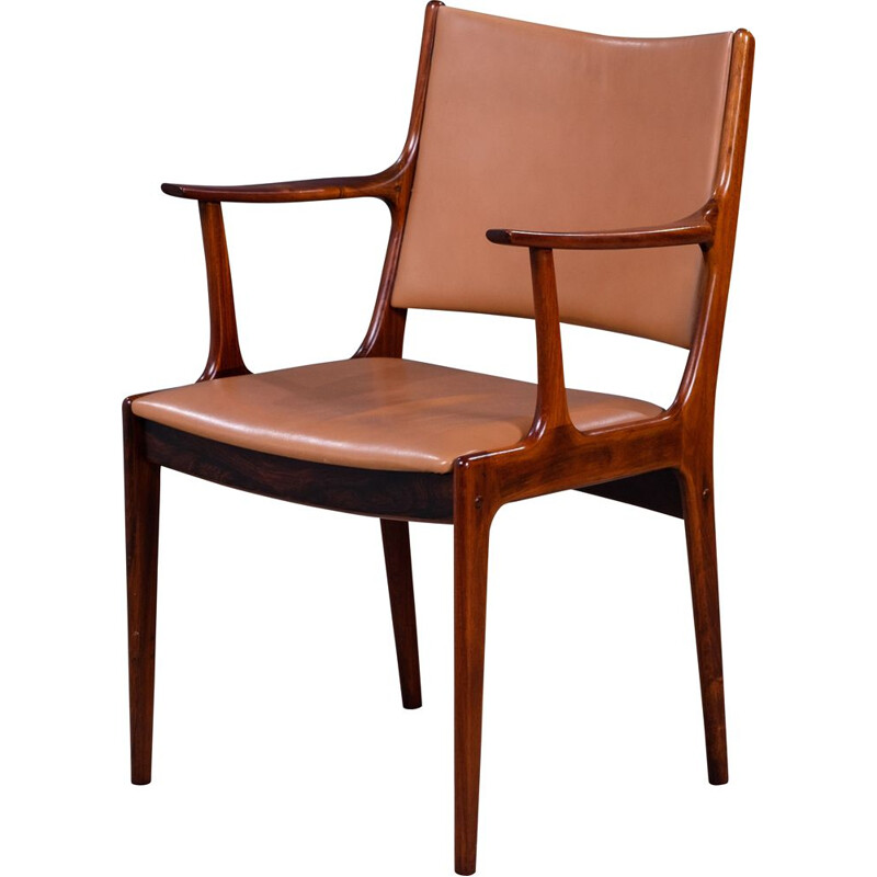 Vintage rozenhouten fauteuil van Johannes Andersen voor Uldum Møbelfabrik